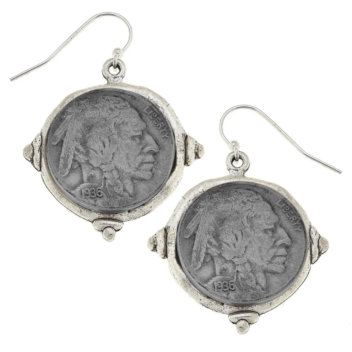American Indian Nickel Earrings