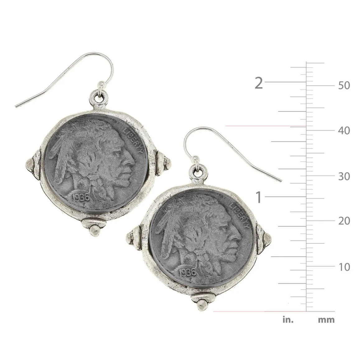 American Indian Nickel Earrings