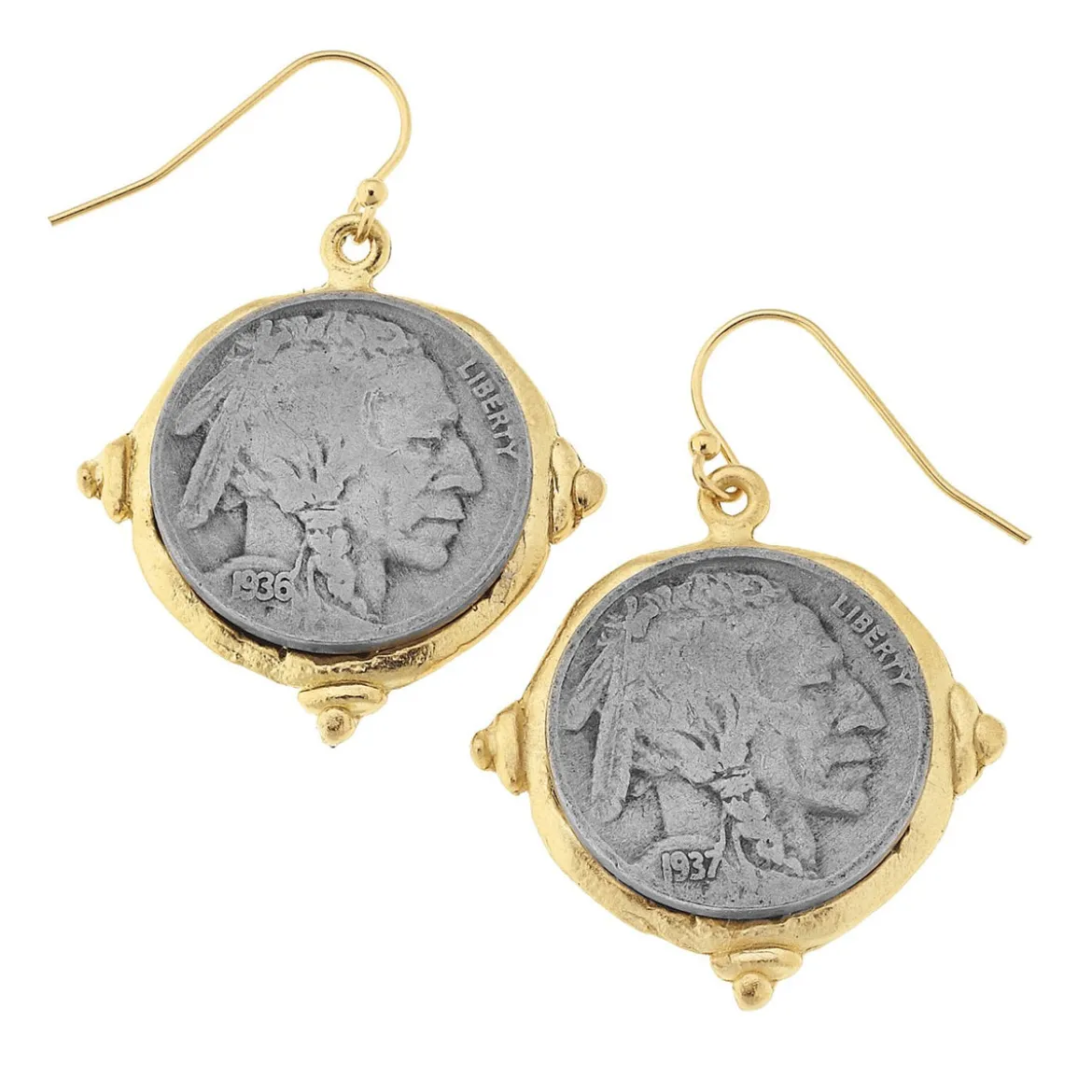 American Indian Nickel Earrings