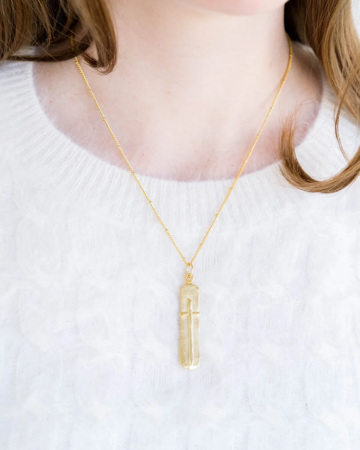 Bar Cross Necklace