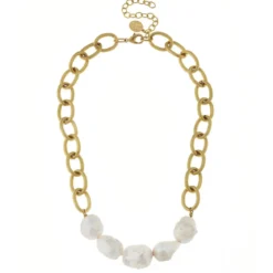 Baroque Pearl Chain Necklace