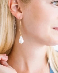 Baroque Pearl Threader Earrings