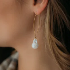 Baroque Pearl Threader Earrings
