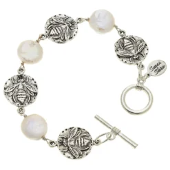 Bee + Coin Pearl Bracelet