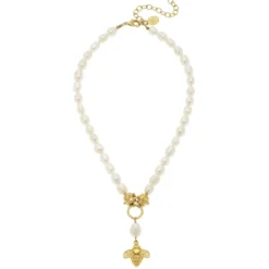 Bee Drop Pearl Necklace