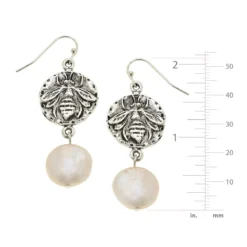 Bee Intaglio + Pearl Drop Earrings