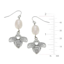 Bee + Pearl Wire Drop Earrings
