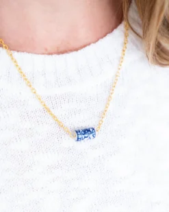 Blue & White Allie Spool Necklace