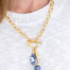 Blue & White Bamboo Toggle Necklace