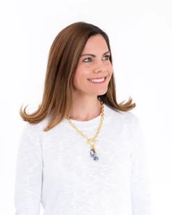Blue & White Bamboo Toggle Necklace