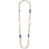 Blue & White Chain Wrap Necklace