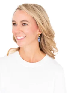 Blue & White Ginger Jar Drop Earrings