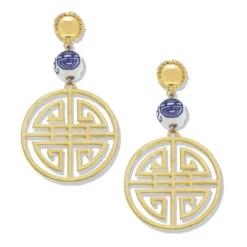 Blue & White Happiness Earrings
