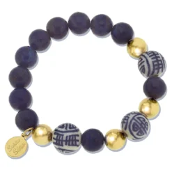Blue & White Lapis Stretch Bracelet