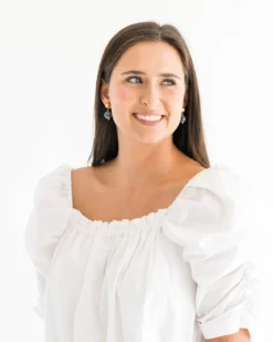 Blue & White Margaret Drop Earrings