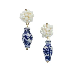 Blue & White Pearl Cluster Drops