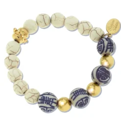 Blue & White Turquoise Stretch Bracelet