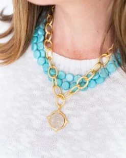 Buffalo Coin Multi-Strand Turquoise Necklace