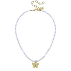 Butterfly Pearl Necklace