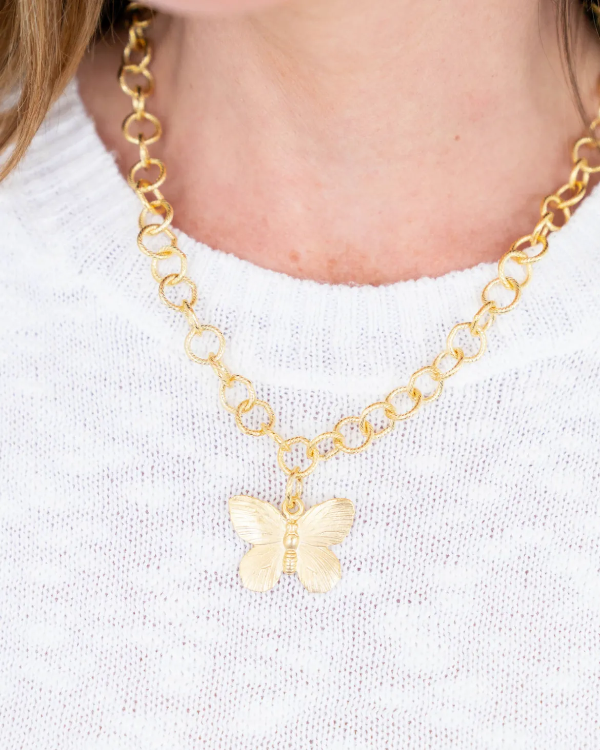 Butterfly Pendant Chain Necklace