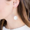 Coin Pearl Threader Earrings