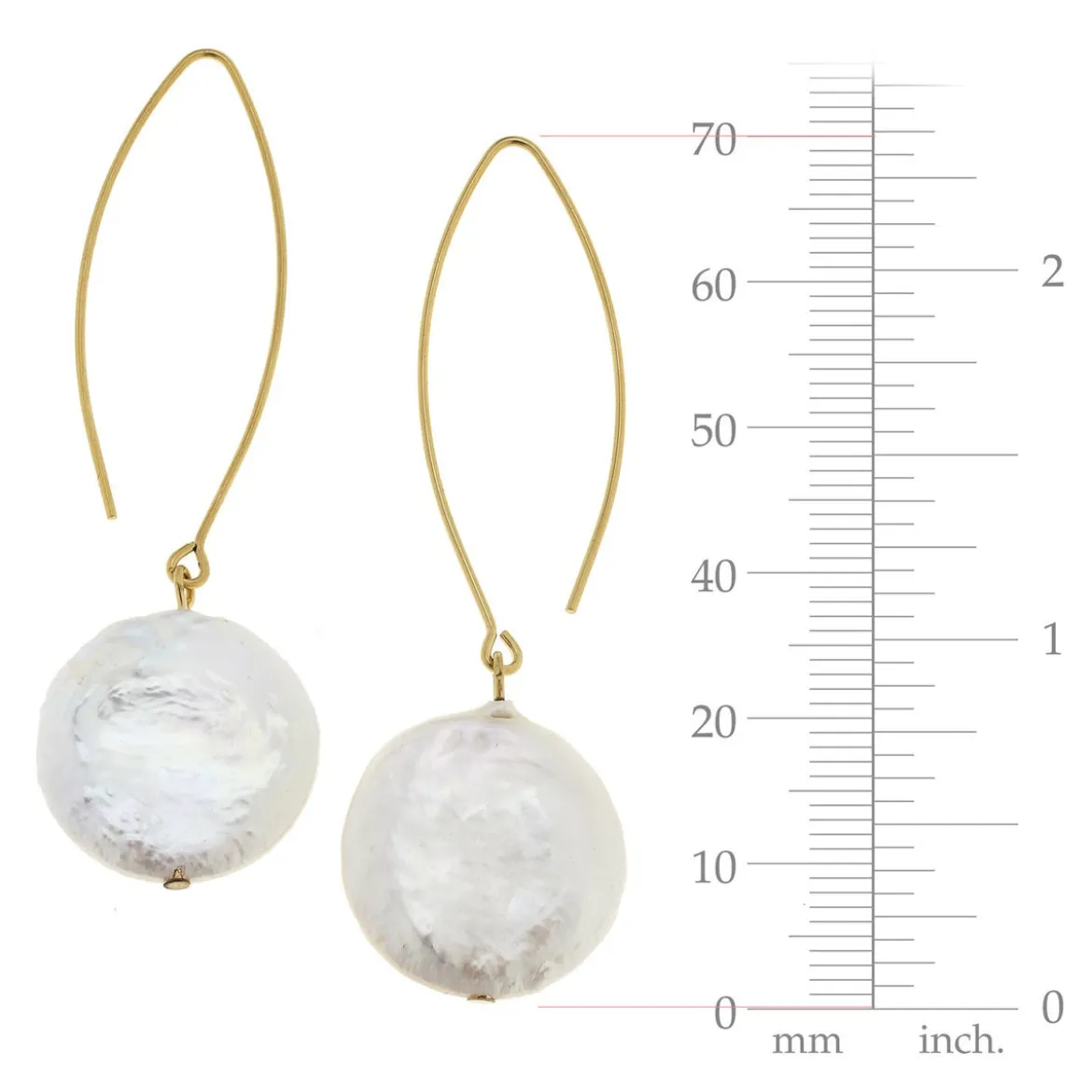 Coin Pearl Threader Earrings