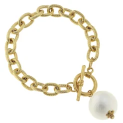 Cotton Pearl Toggle Bracelet