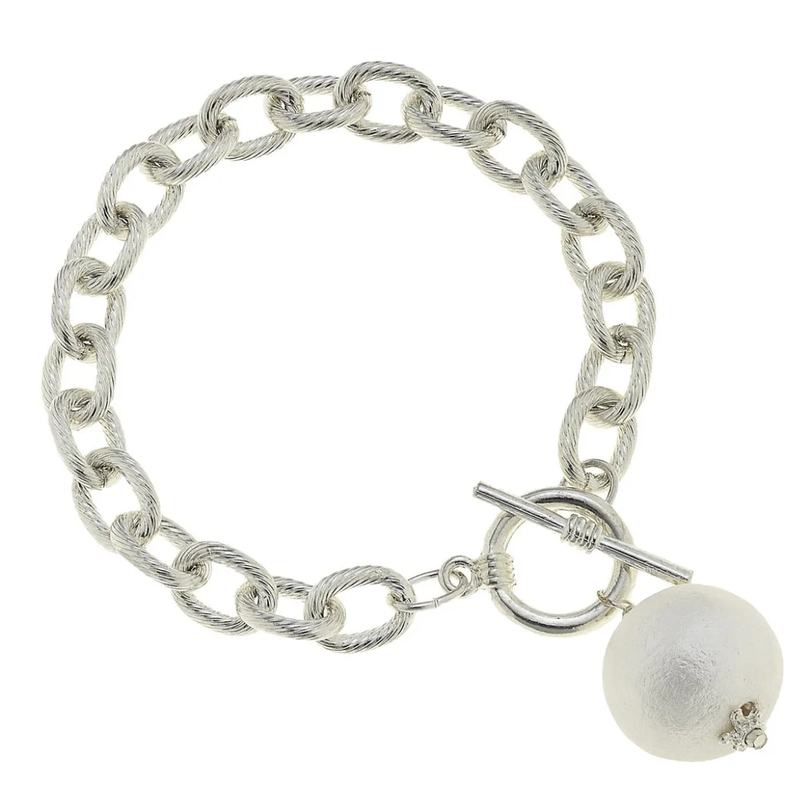 Cotton Pearl Toggle Bracelet