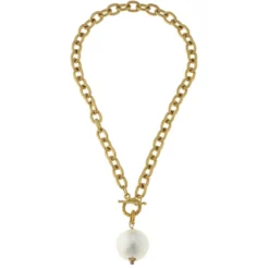 Cotton Pearl Toggle Necklace