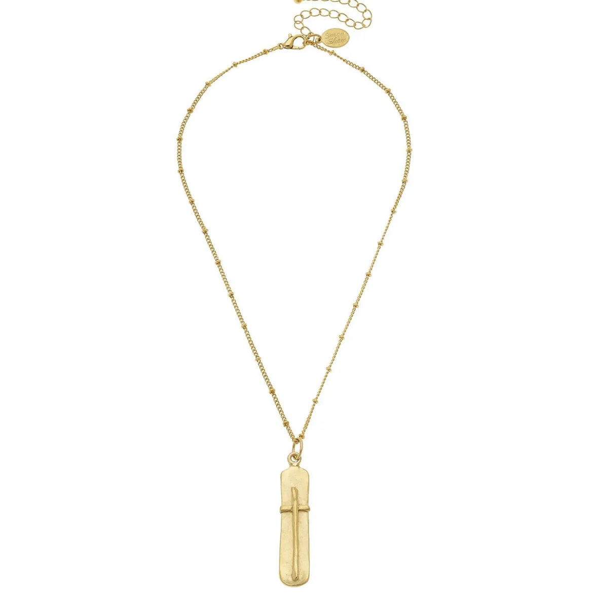 Dainty Bar Cross Necklace