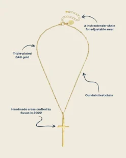Dainty Tall Cross Necklace
