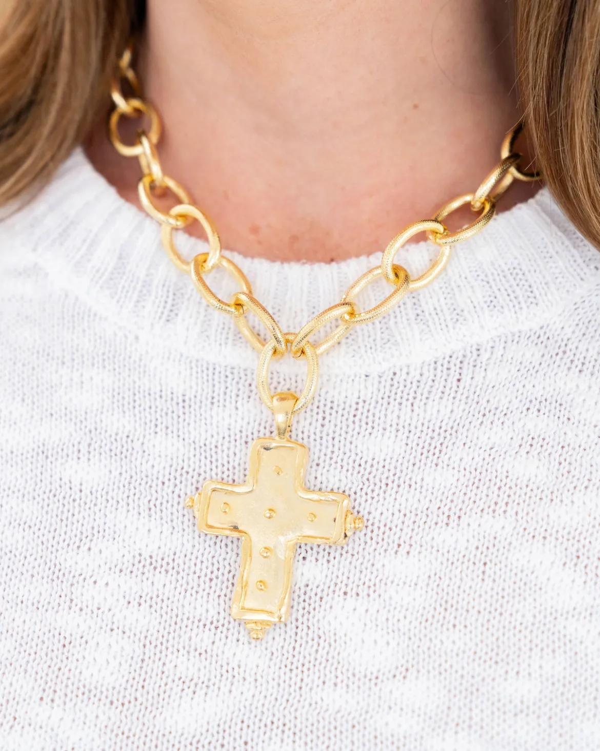 Dotted Cross Necklace