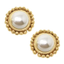 Dotted Pearl Studs