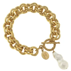 Double Link Baroque Pearl Bracelet
