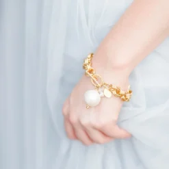 Double Link Cotton Pearl Bracelet