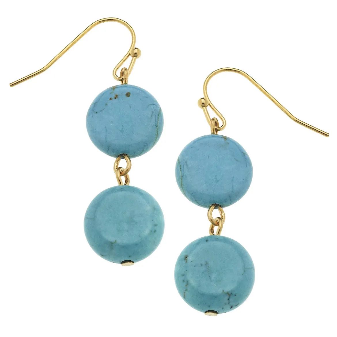 Double Turquoise Drop Earrings