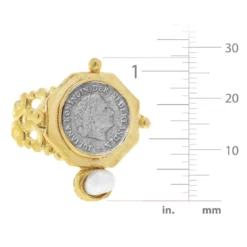 Dutch Coin and Pearl Ring