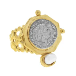 Dutch Coin and Pearl Ring