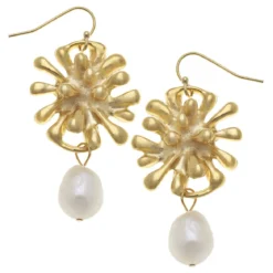 Firecracker Pearl Drop Earrings