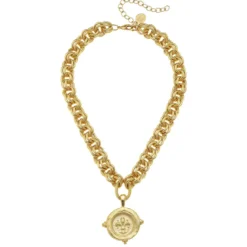 Fleur-De-Lis Intaglio Necklace