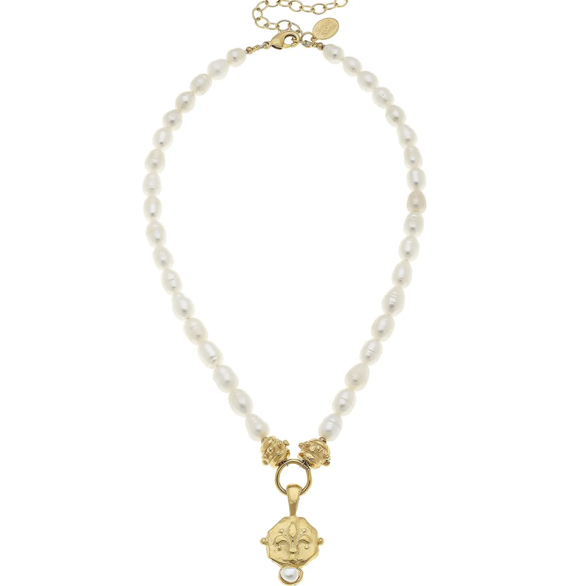 Fleur-de-Lis Intaglio Pearl Necklace