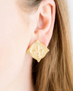 Fleur De Lis Intaglio Studs