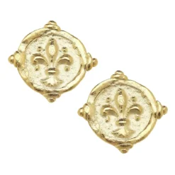 Fleur De Lis Intaglio Studs