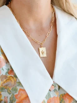 Fleur de Lis Stamp Necklace