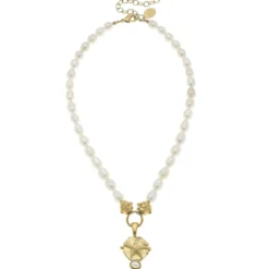 Gold Starfish Pearl Necklace