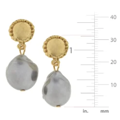 Grey Baroque Pearl Drop Earrings