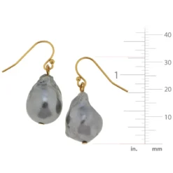 Grey Baroque Pearl Earrings