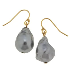 Grey Baroque Pearl Earrings