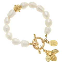 Honey Bee Pearl Bracelet