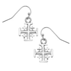 Jerusalem Cross Drop Earrings